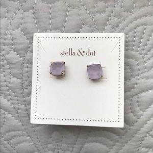 Stella & Dot Blue/Lavender Luxe Studs